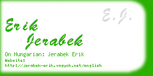 erik jerabek business card